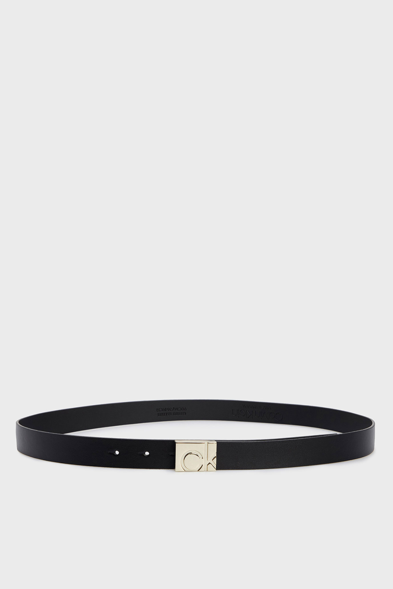 Женский черный кожаный ремень SQUARE PLAQUE BUCKLE Calvin Klein Женский черный кожаный ремень SQUARE PLAQUE BUCKLE 5