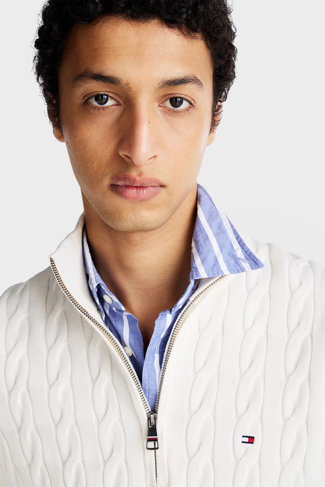 Свитер CLASSIC COTTON CABLE ZIP MOCK 5