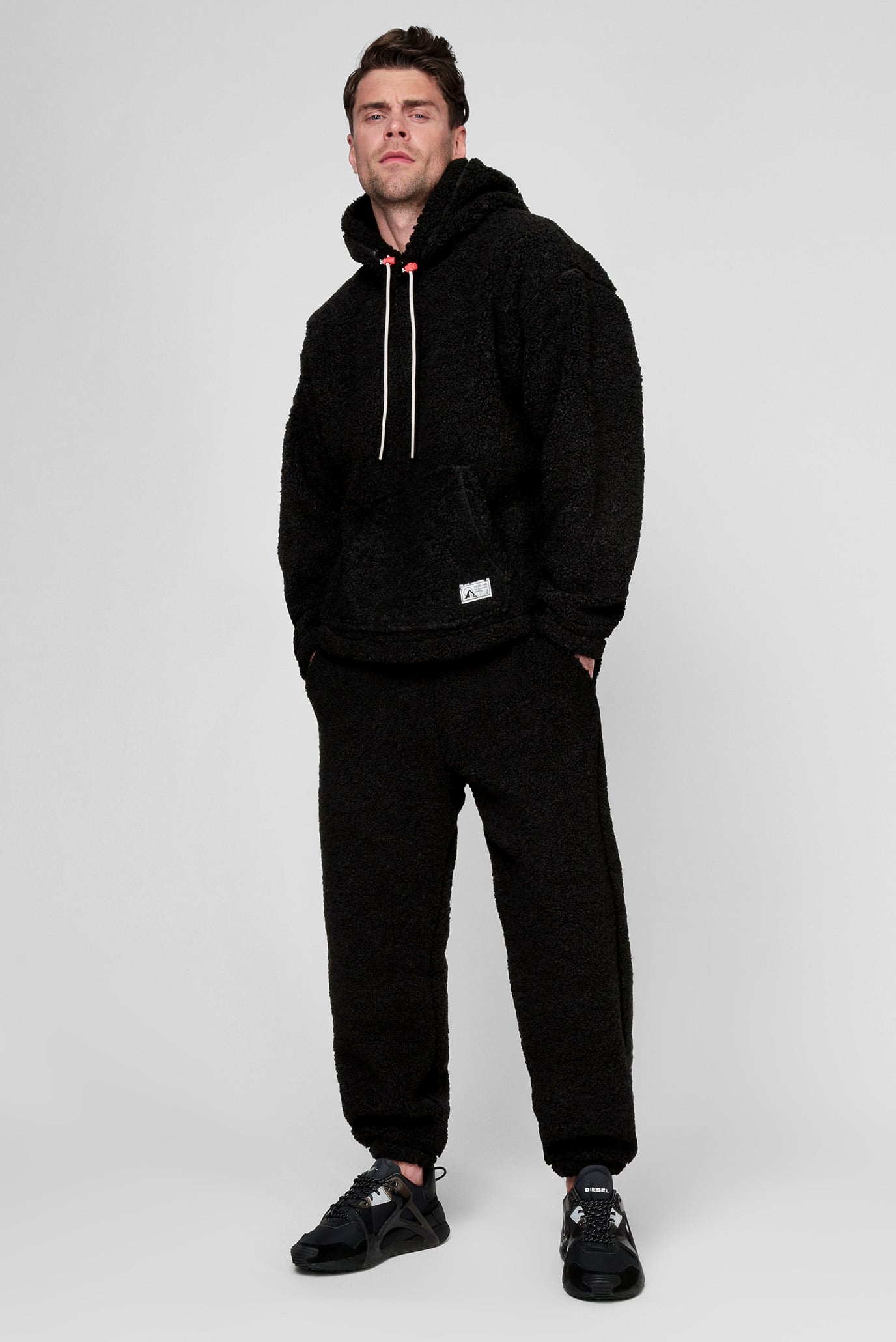 Мужские черные спортивные брюки P-CALTON-TEDDY 7