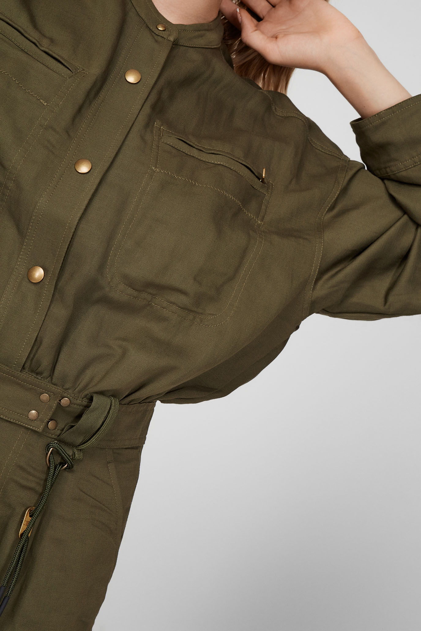 Женское зеленое льняное платье D-ANGELICADiesel Женское зеленое льняное платье D-ANGELICA 5