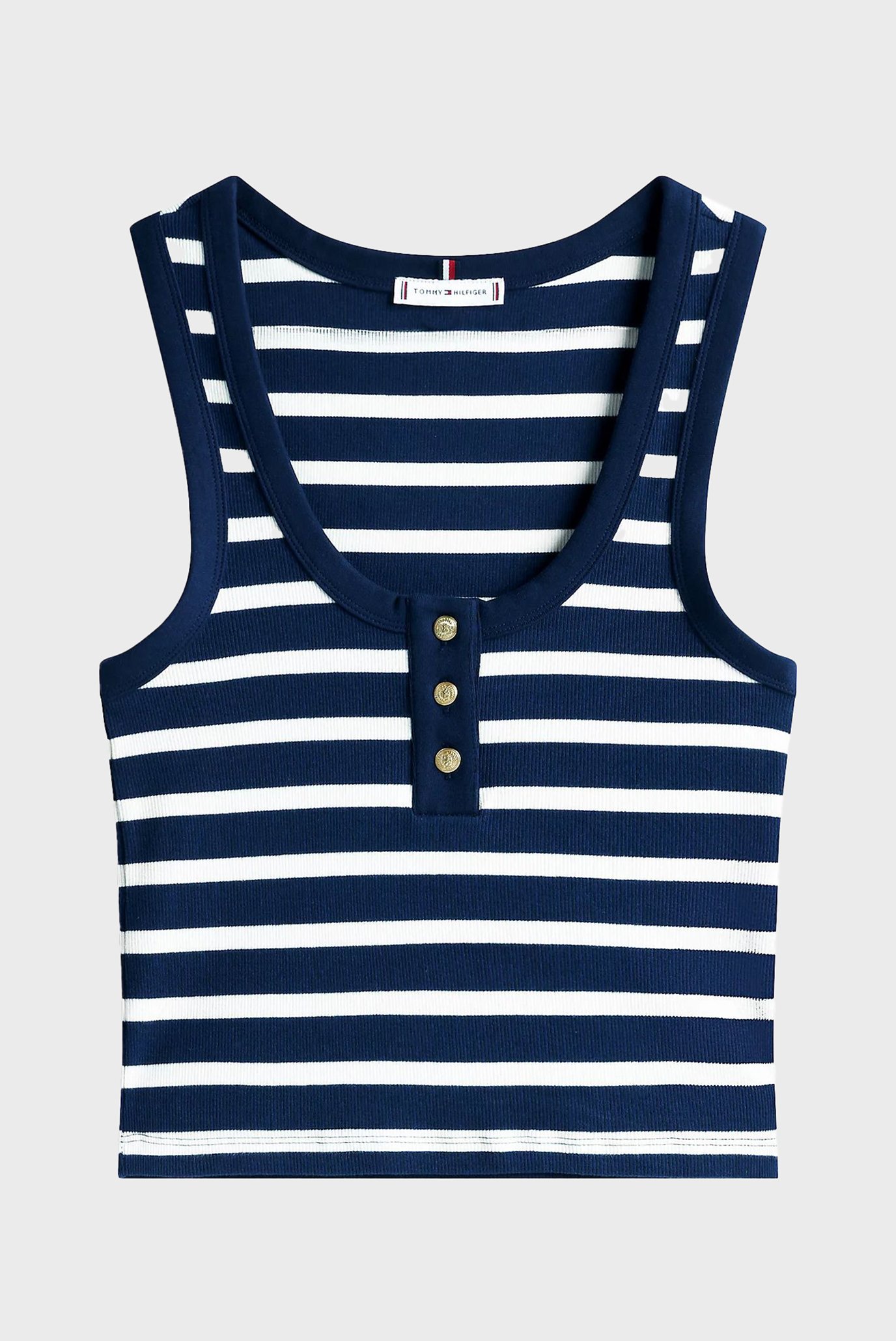 Женский темно-синий топ в полоску SLIM HENLEYTommy Hilfiger Женский темно-синий топ в полоску SLIM HENLEY 5