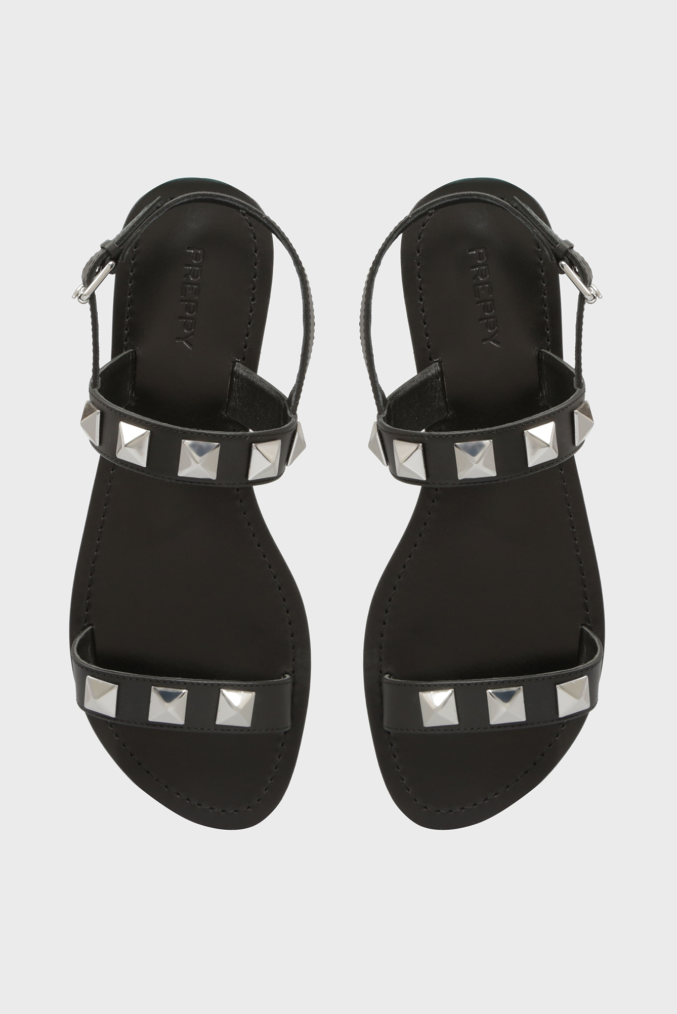 Женские черные кожаные сандалии 4