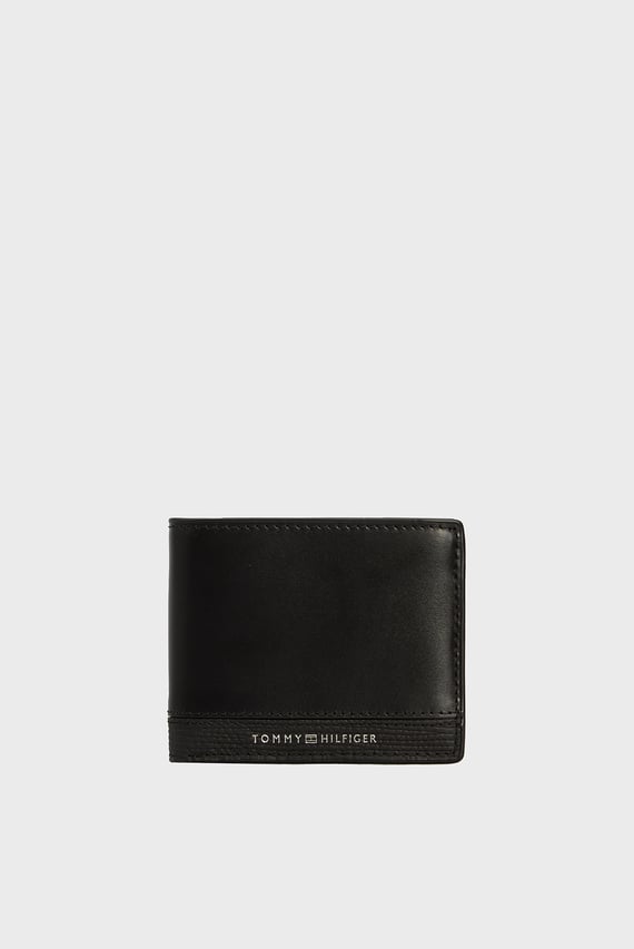 Мужской черный кожаный кошелек TH BUSINESS MINI CC WALLET Tommy Hilfiger