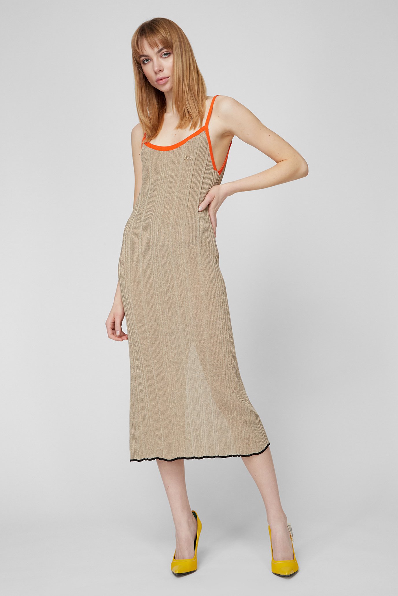 Женский бежевый сарафан LONGBEA 9