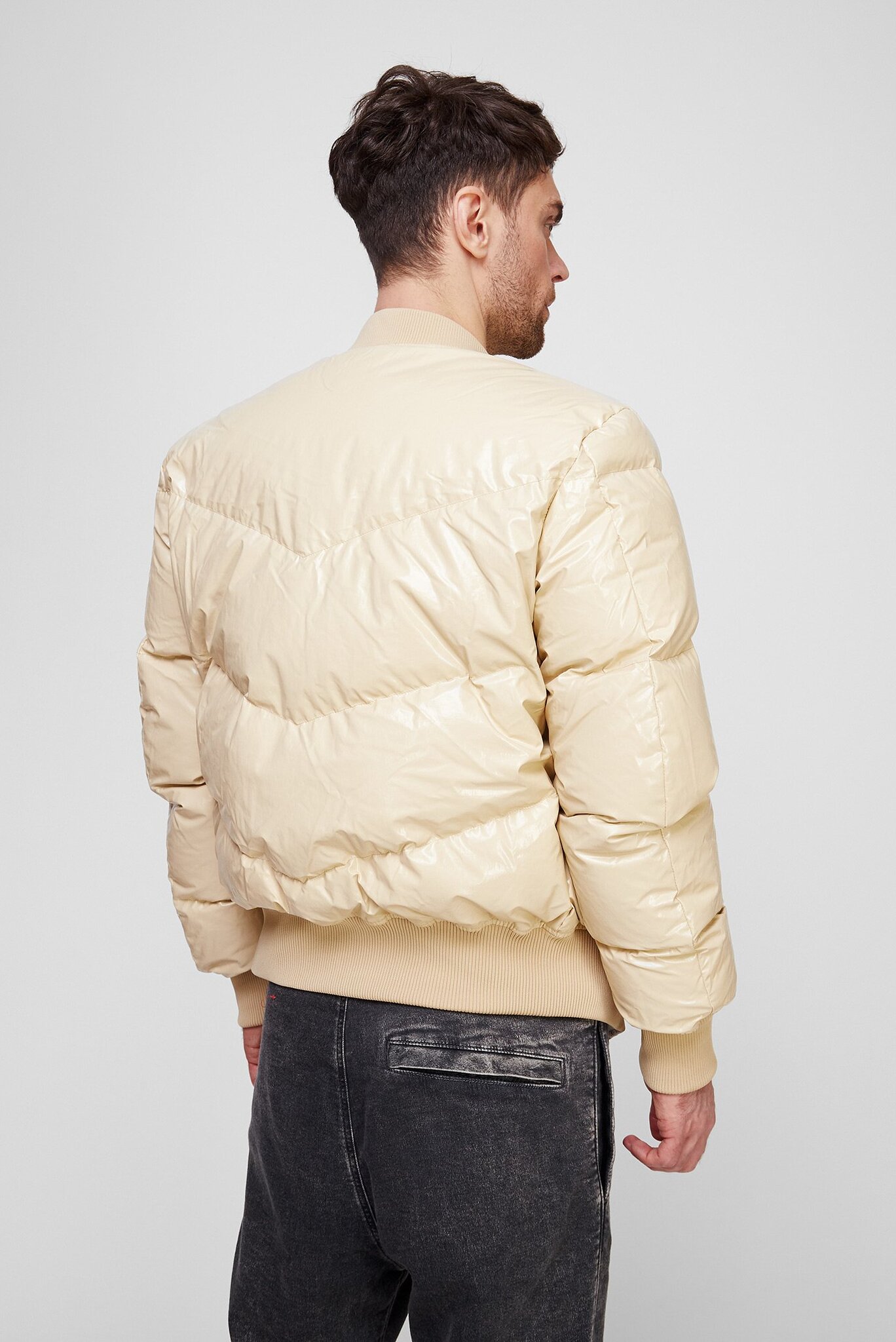 Мужской бежевый пуховик W-STEN 4