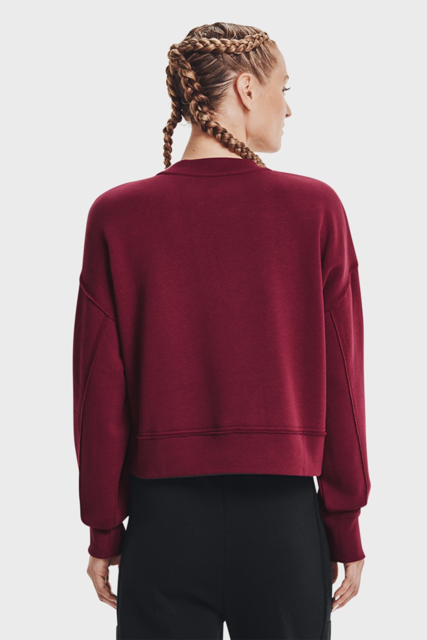 Женский бордовый свитшот UA Prjct Rock Fleece LC Crew 8