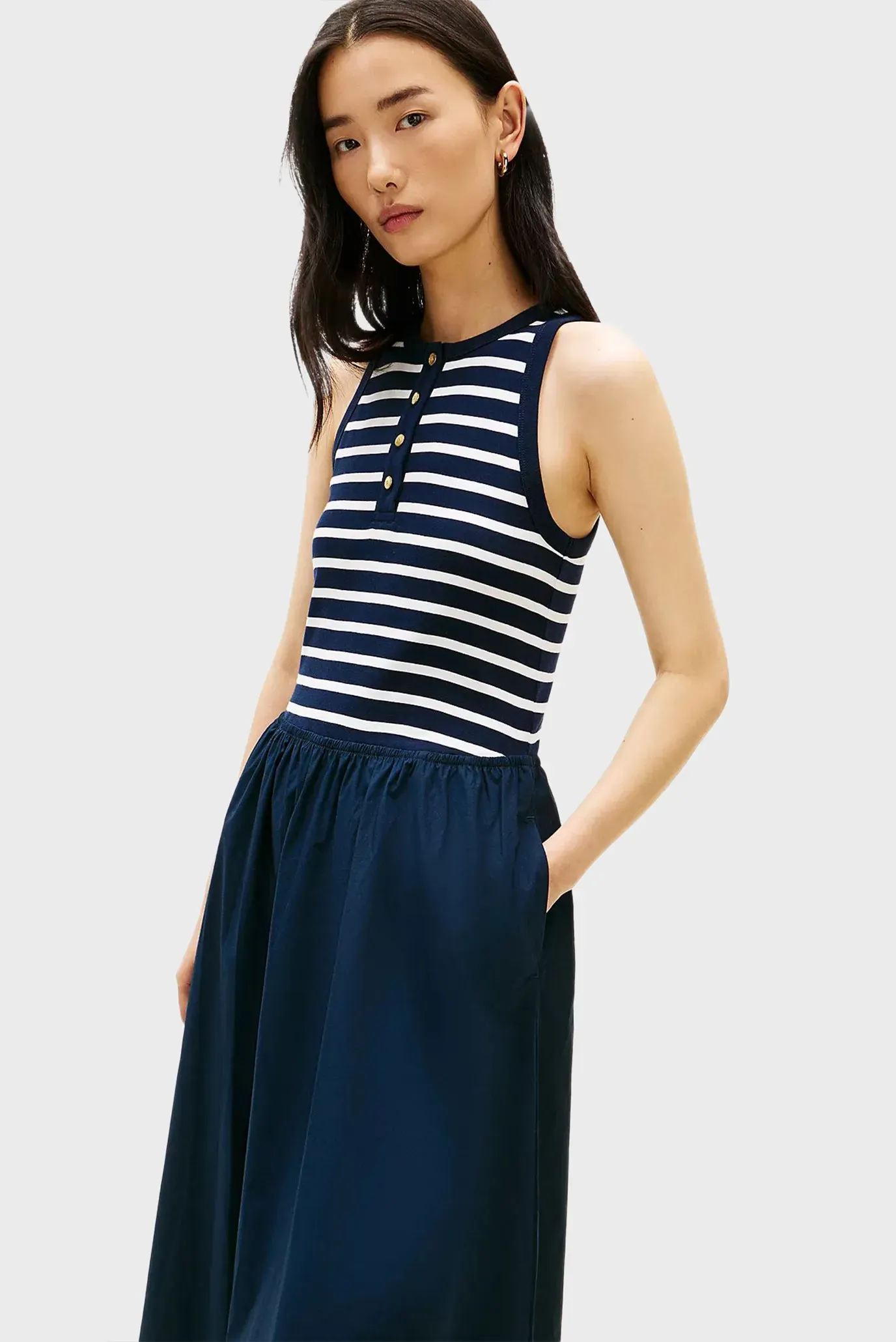 Платье GOLD BUTTON POPLIN MIX DRESS 2