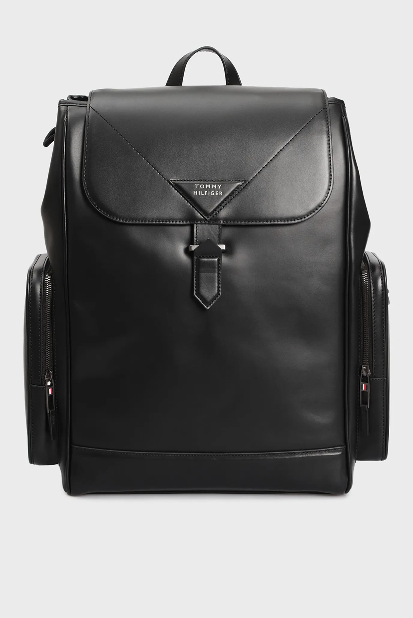 Мужской черный кожаный рюкзак TH MODERN LEATHER BACKPACK 6
