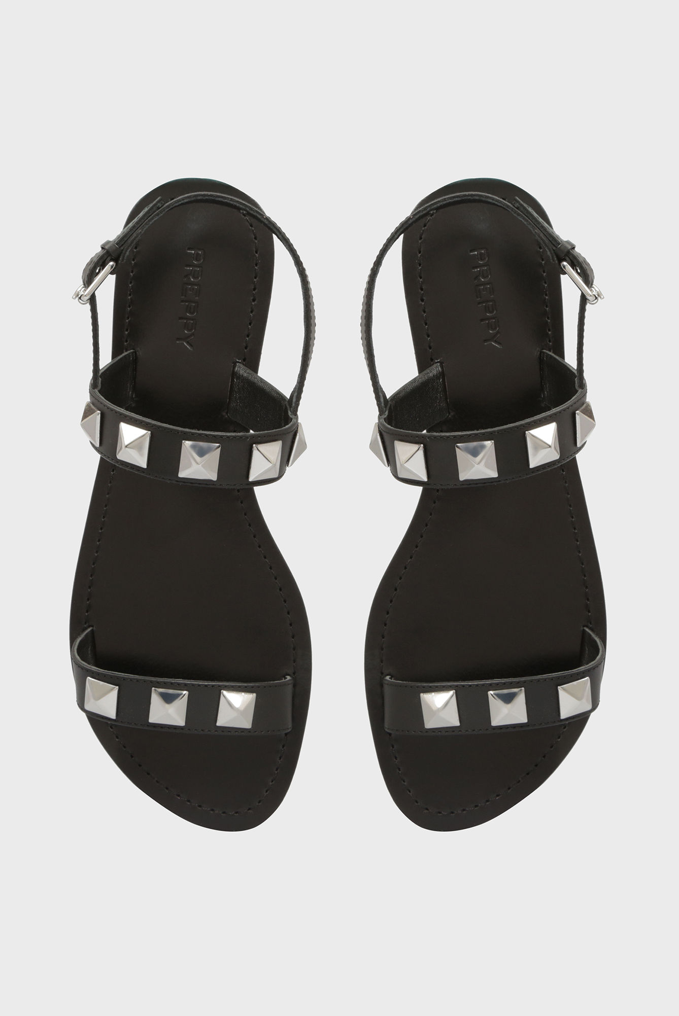 Женские черные кожаные сандалии 9