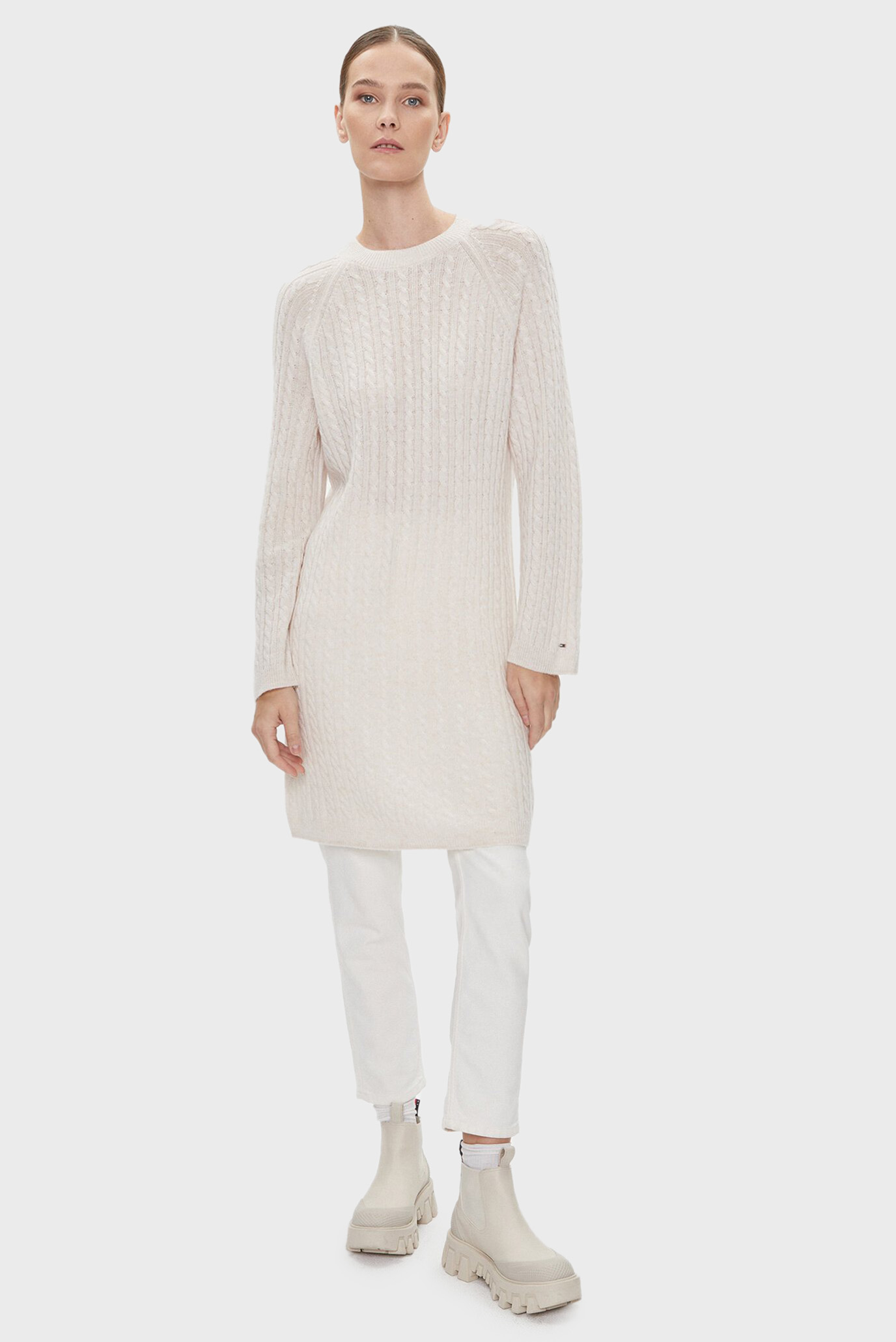 Платье SOFT WOOL AO CABLE C-NK DRESS 4