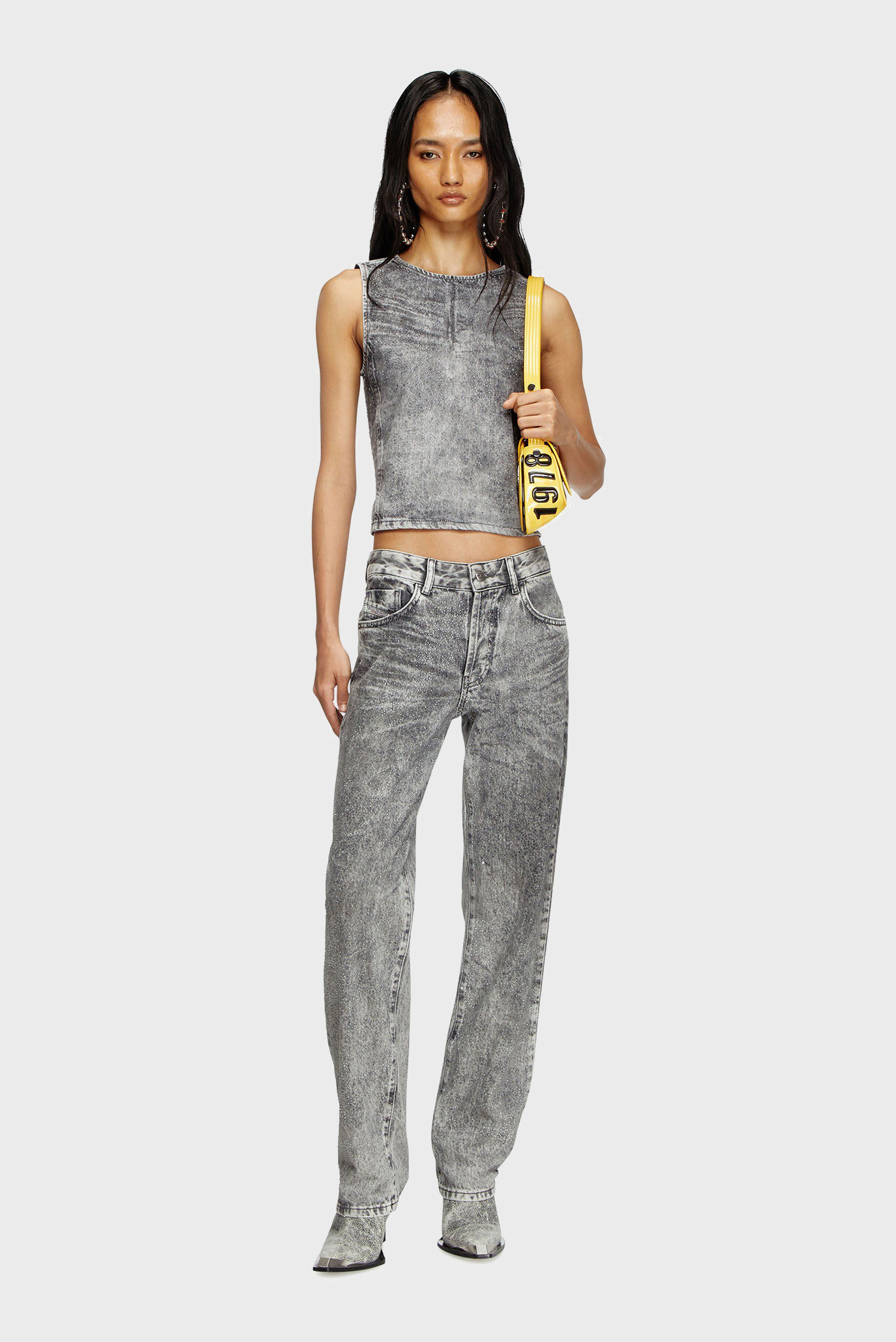 Женский серый джинсовый топ DE-PINAR 2