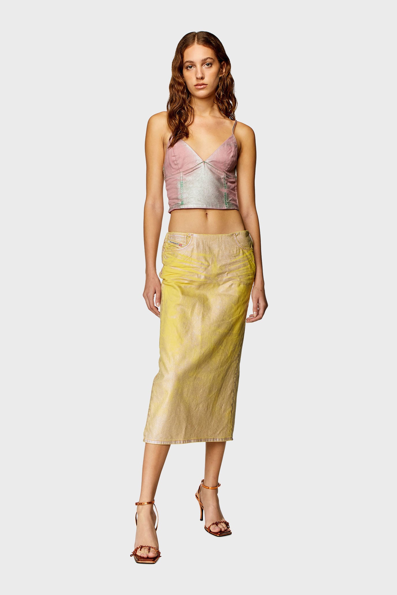 Женская золотистая джинсовая юбка DE-PRA-S2 GONNA 2