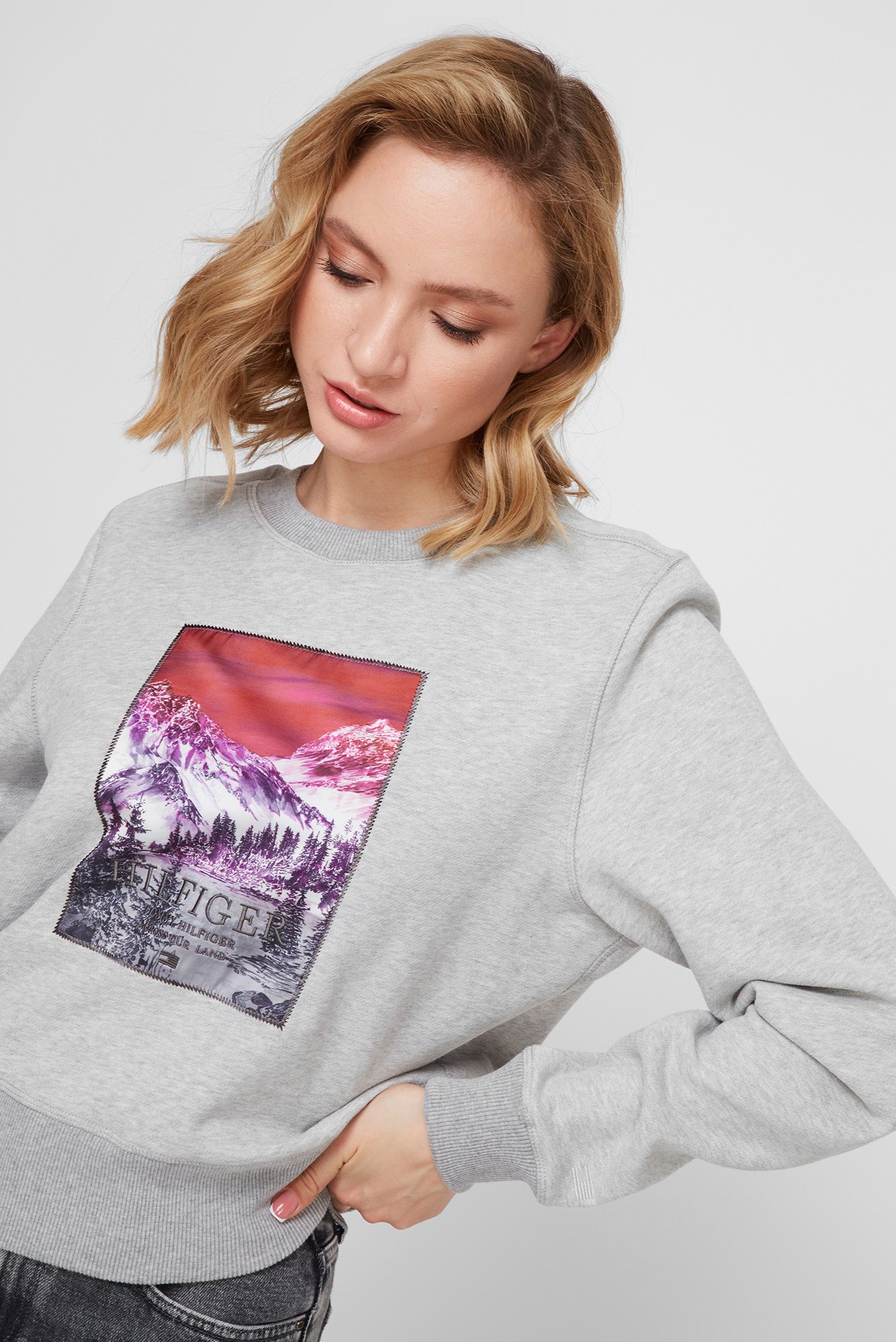 Женский серый свитшот ICON REGULAR C-NK 5