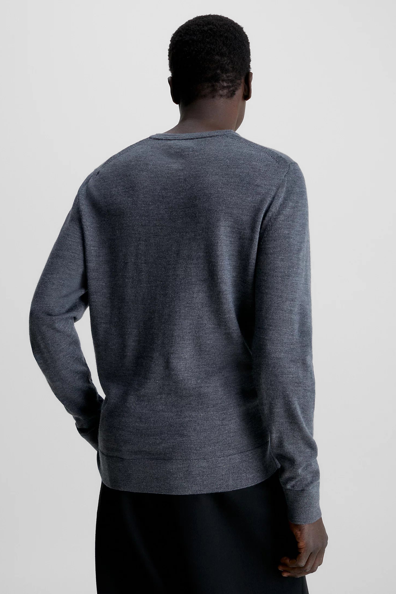 Мужской серый шерстяной джемпер SUPERIOR WOOL CREW NECK 3