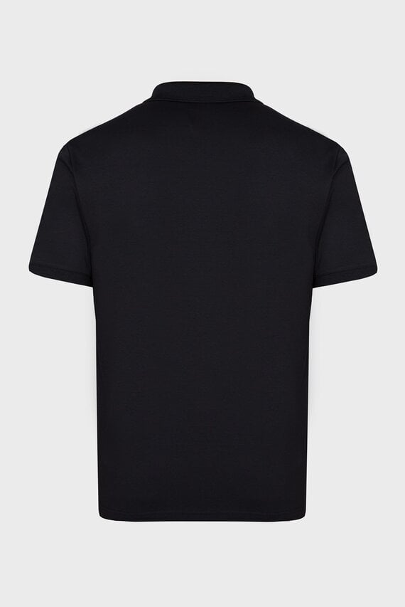 Мужское черное поло SMOOTH COTTON WELT ZIP POLO
