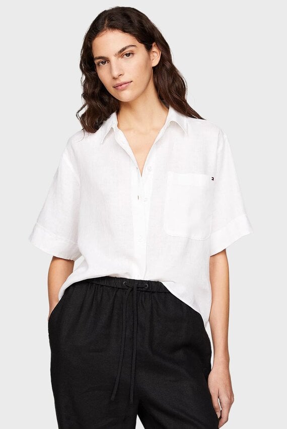 Рубашка с коротким рукавом LINEN SS SHIRT