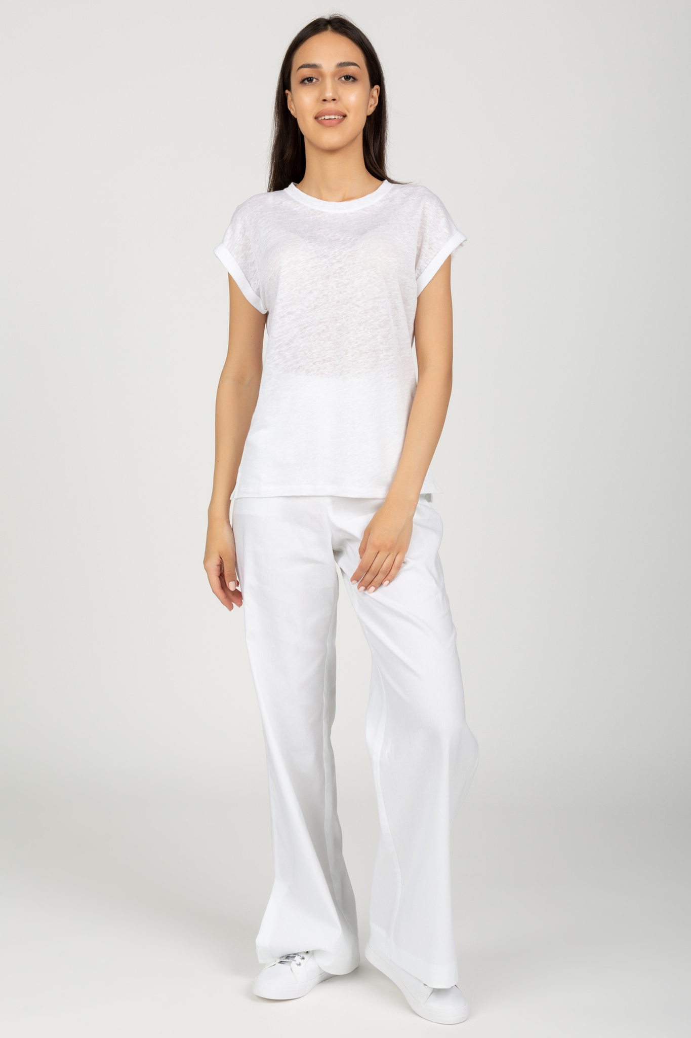 Топ LINEN JERSEY TURN UP SLV TOP 5