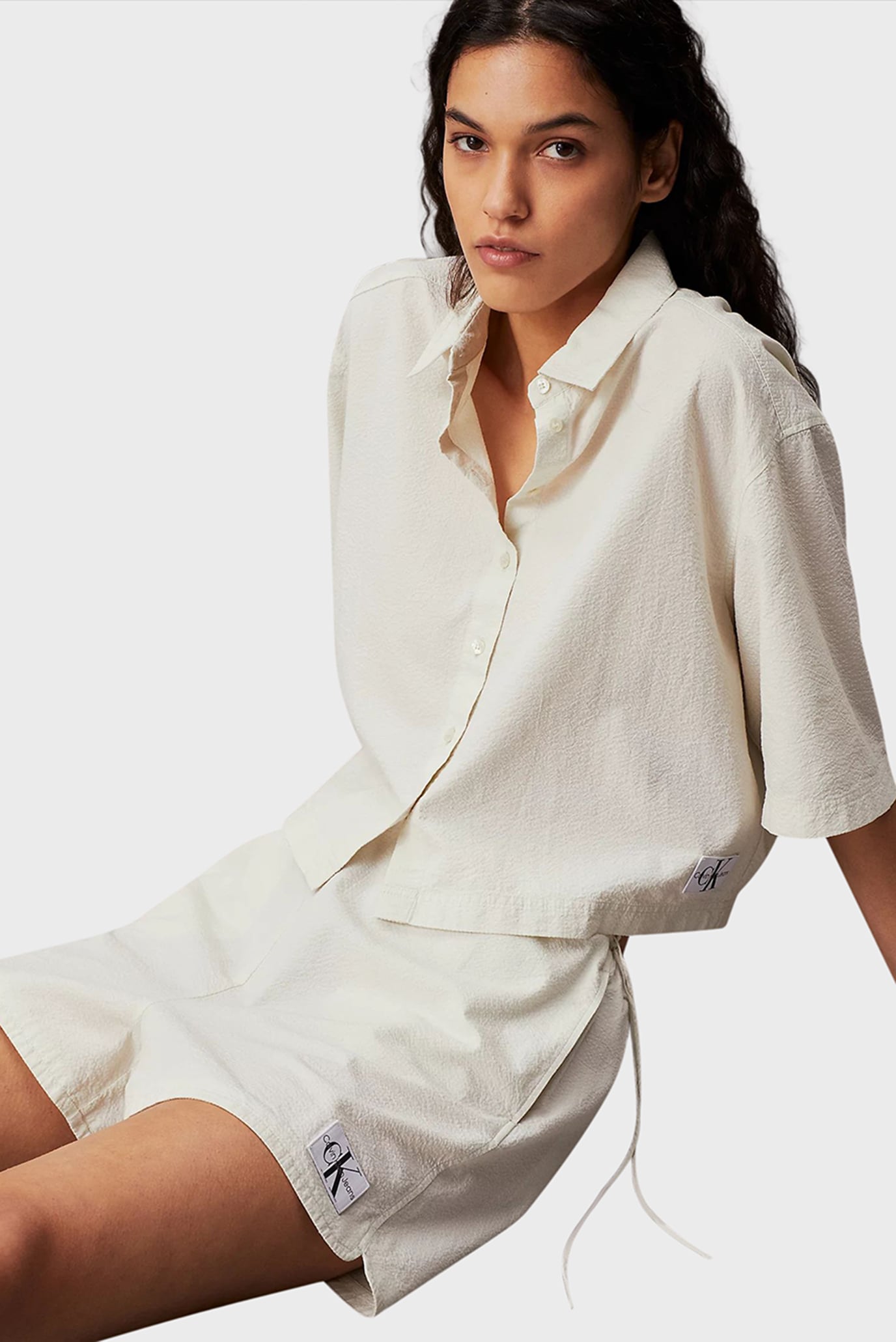 Женские белые шорты SEERSUCKER SHORTS 4