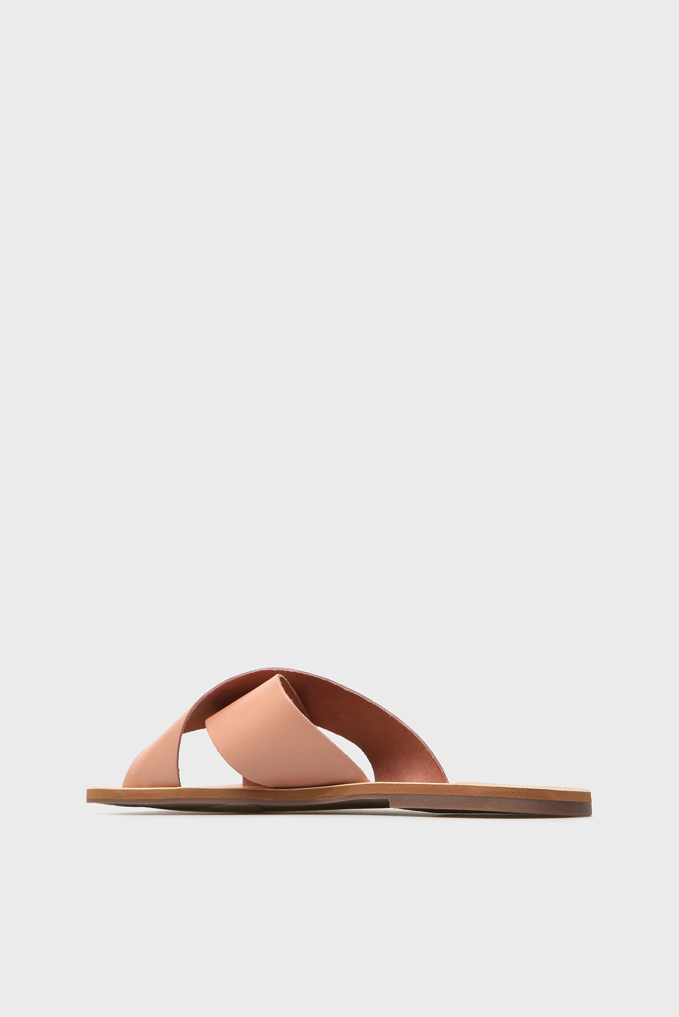 Женские бежевые кожаные слайдеры 4