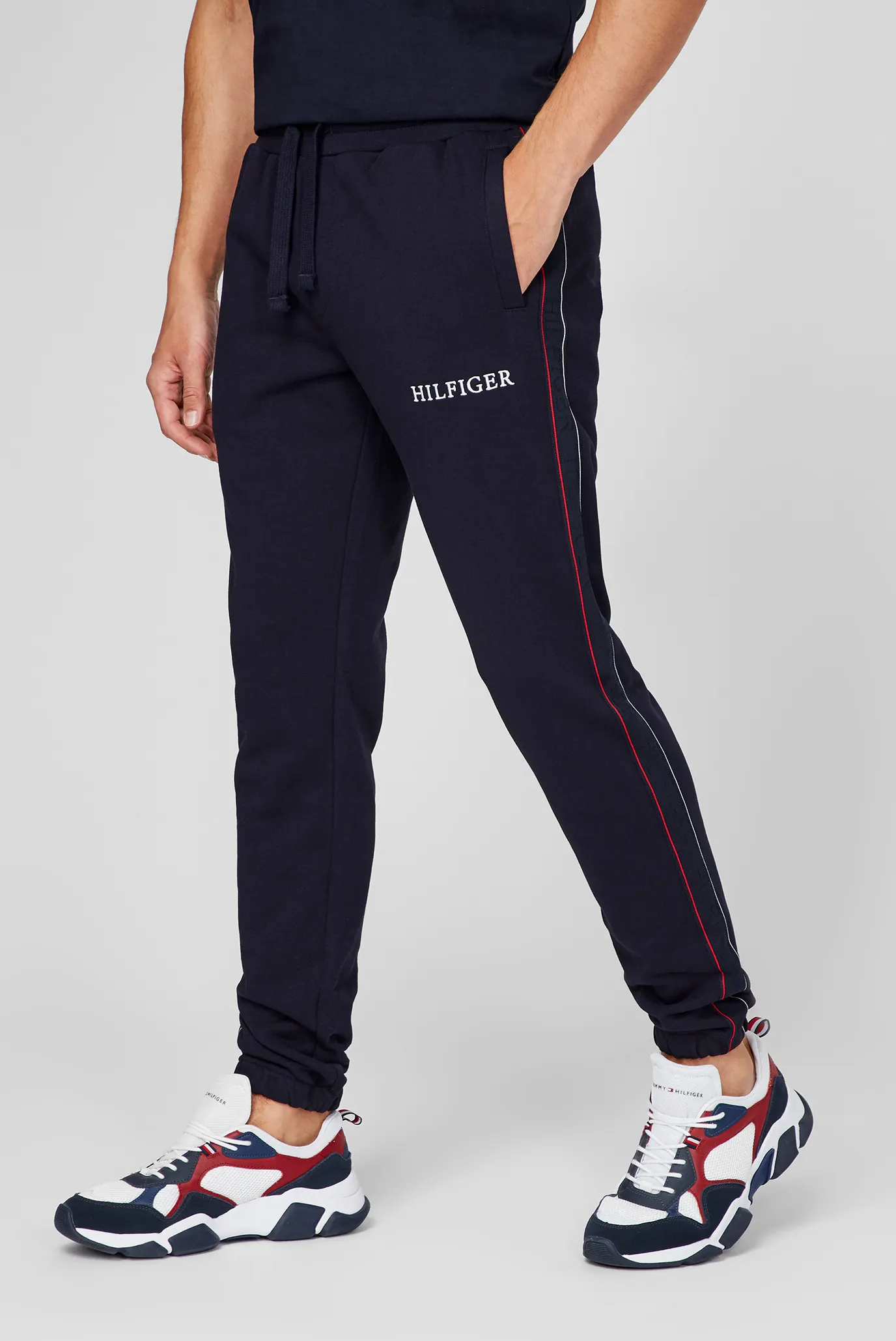 Мужские темно-синие спортивные брюки 8