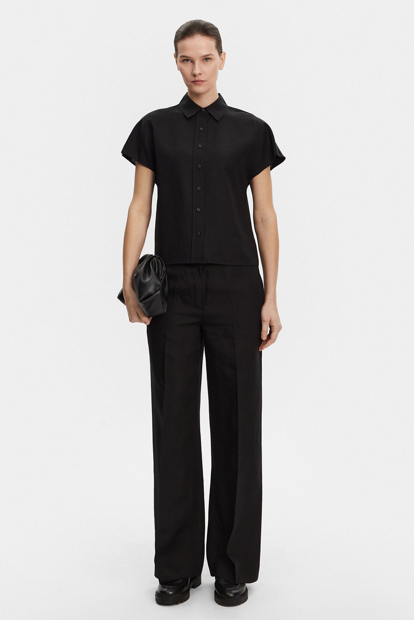 Женские черные брюки LINEN BLEND 2