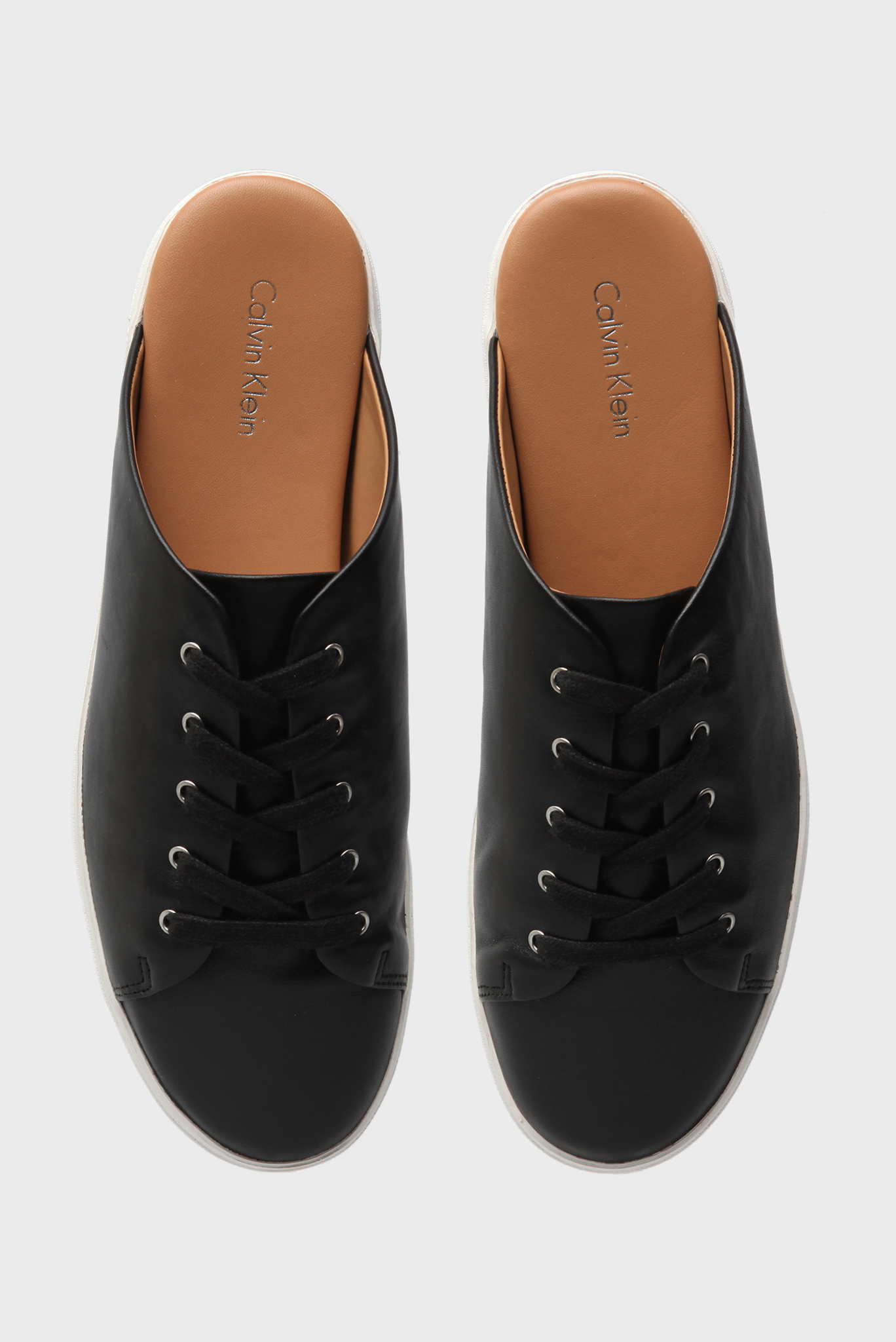 Женские черные кожаные мюли на платформе 3