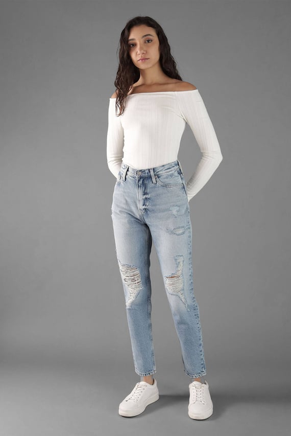 Топ WARM TEXTURE RIB BARDOT TOP
