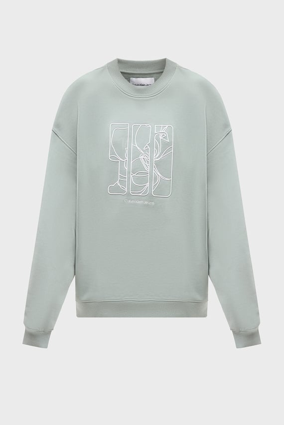Женский мятный свитшот EMBROIDERED AW OVERSIZED CN