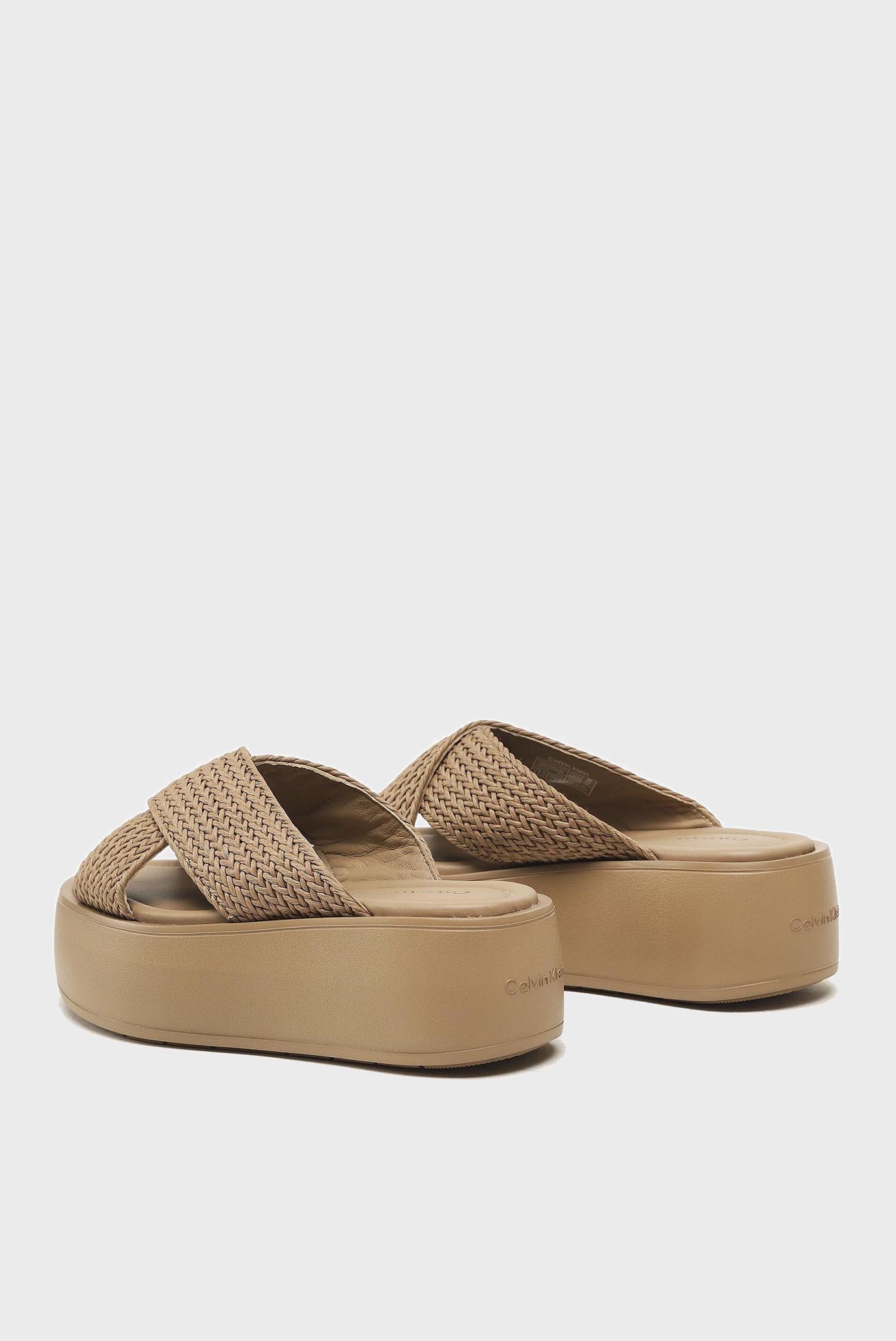 Женские бежевые слайдеры  BUBBLE SLIDE - WOVEN 4