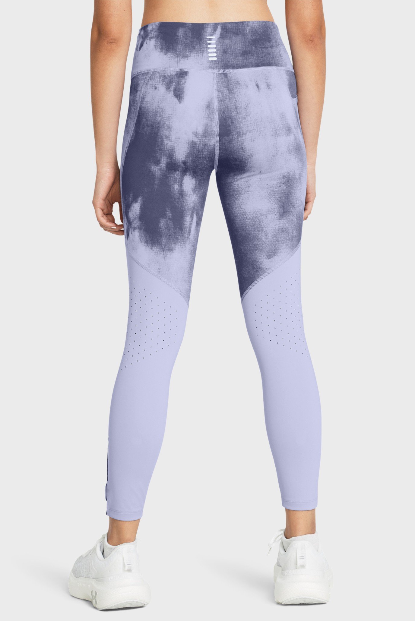 Женские сиреневые тайтсы UA Fly Fast Ankle Print Tgt 2