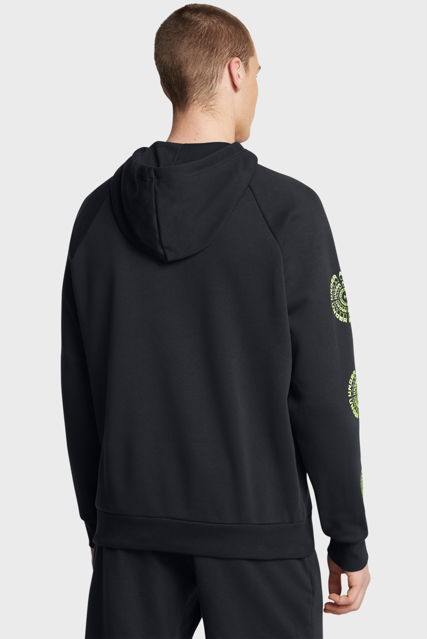 Мужское черное худи UA Rival Fleece HBR Logo HD 3