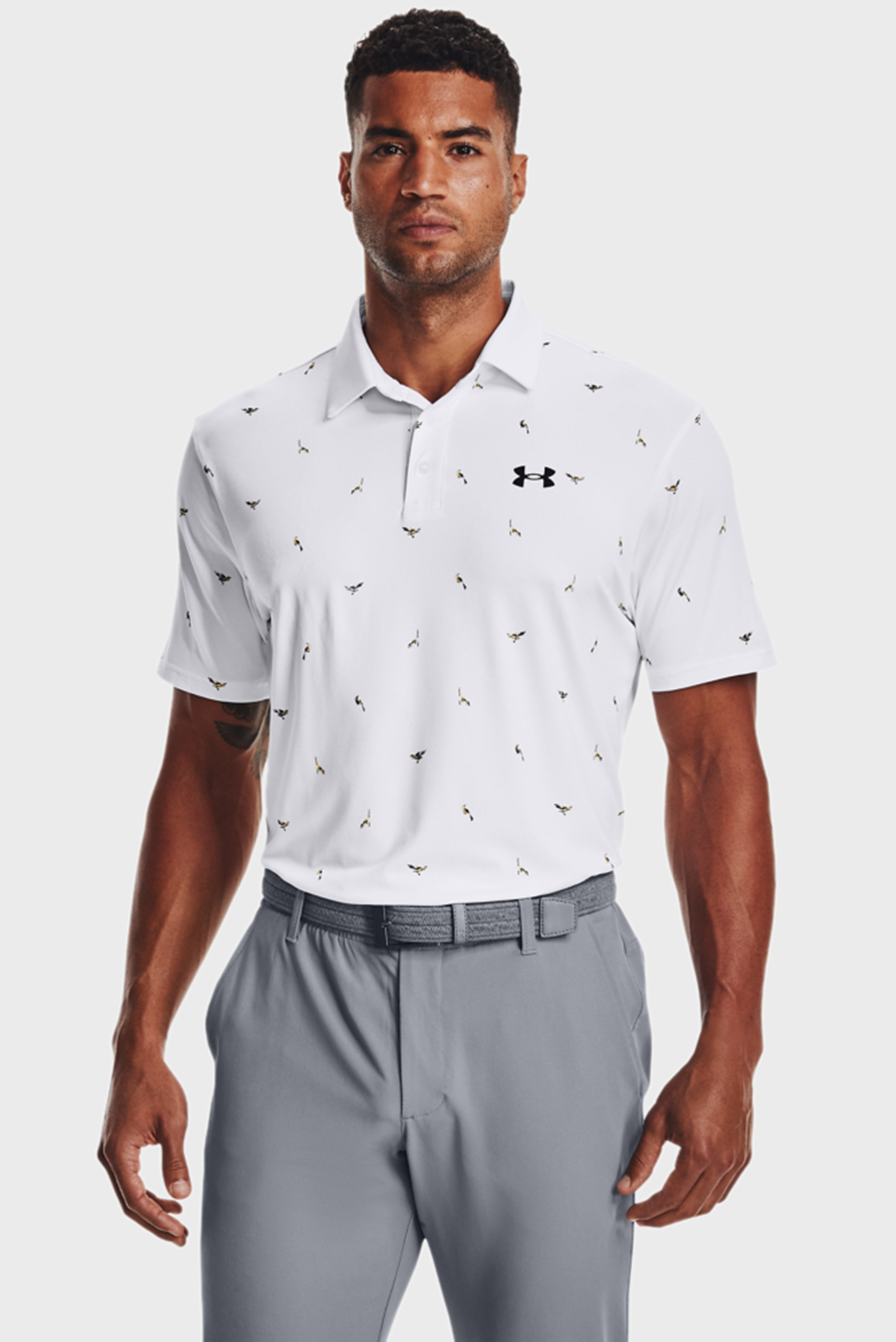 Мужское белое поло с узором UA Playoff Polo 2.0 Under Armour Мужское белое поло с узором UA Playoff Polo 2.0 7