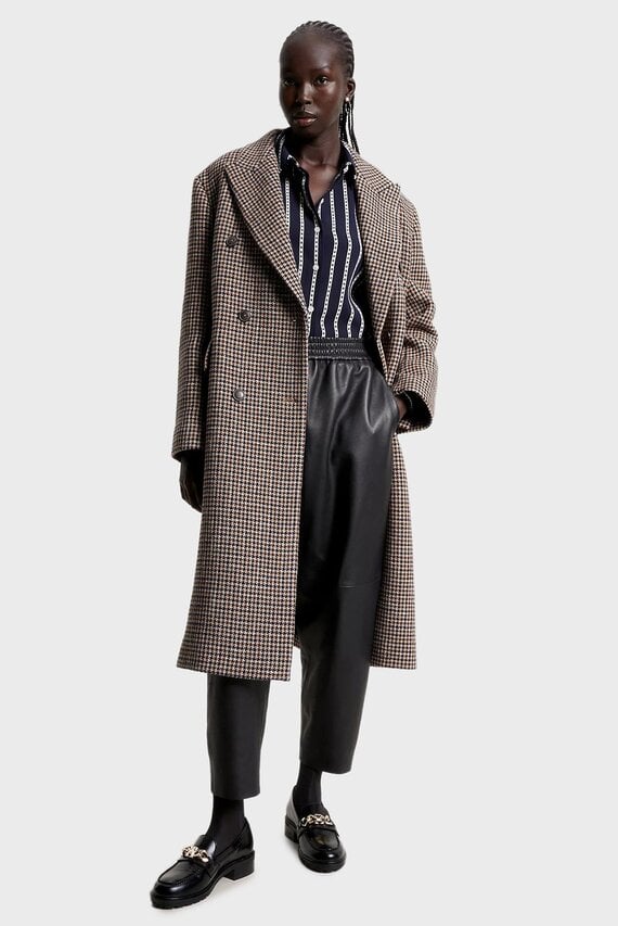 Пальто CHECK WOOL BLEND DB LONG COAT