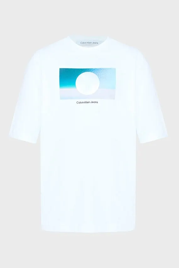 Мужская белая футболка CUT OUT BOX GRAPHIC TEE Calvin Klein Jeans