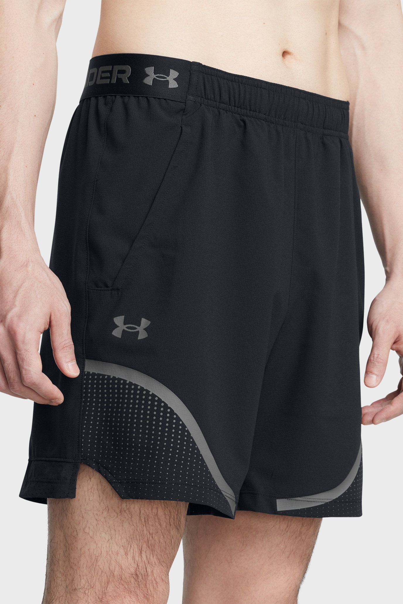 Мужские черные шорты UA Vanish Woven 6in Grph Sts 4