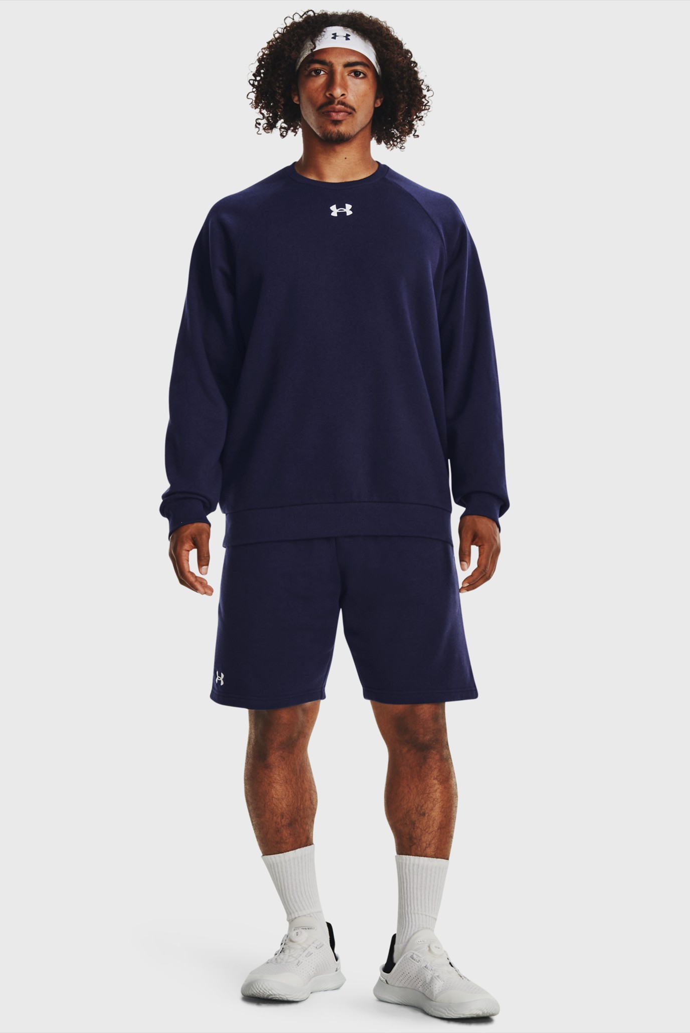 Мужской темно-синий свитшот UA Rival Fleece Crew 2