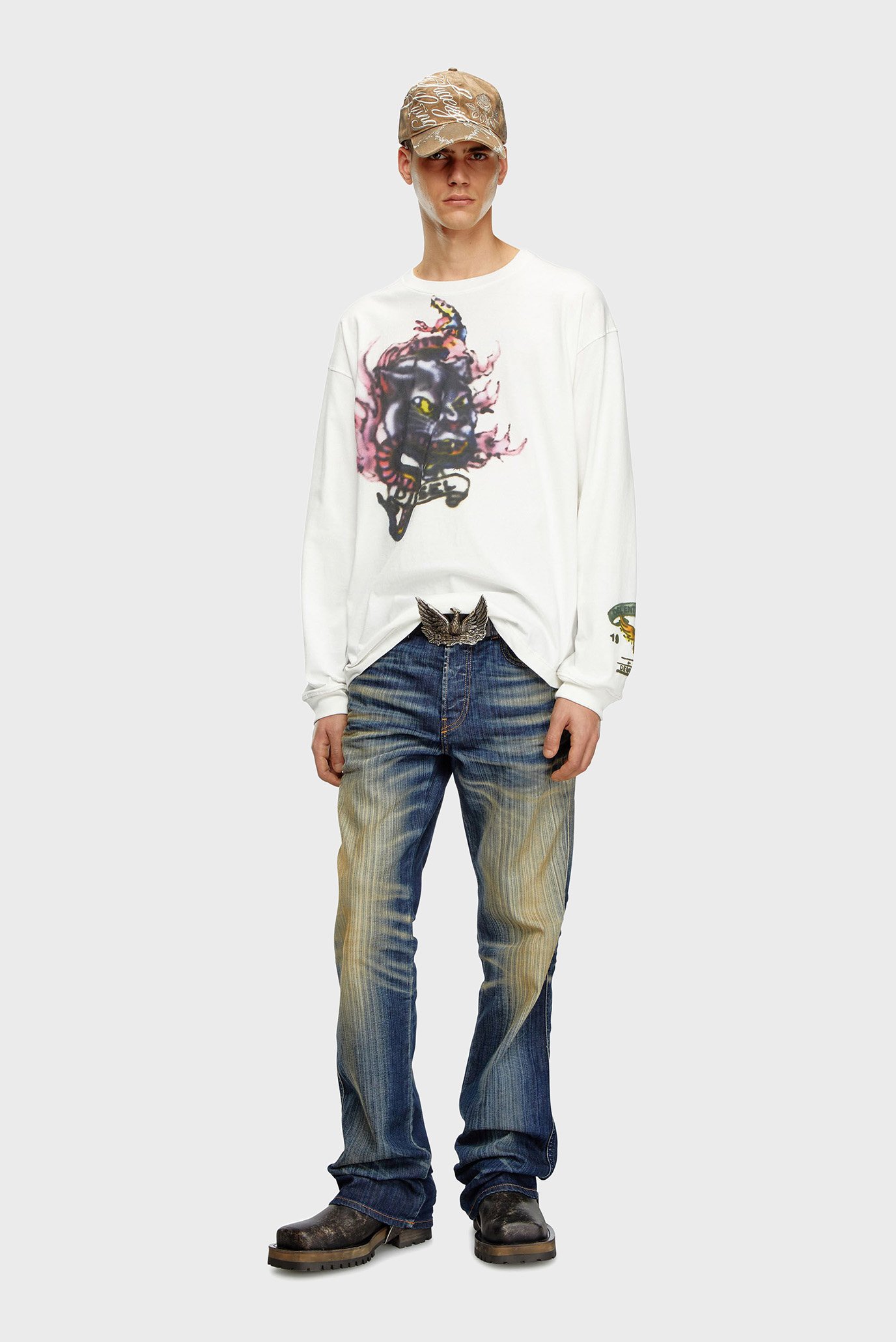 Мужской белый лонгслив T-BOXT-LS-Q9 2