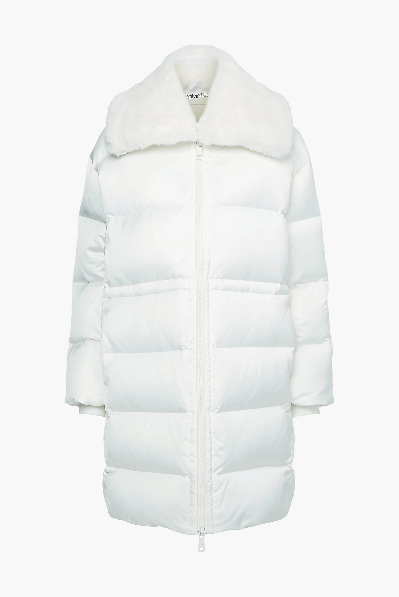 Женский белый пуховик LUX SATIN PUFFER COAT 6