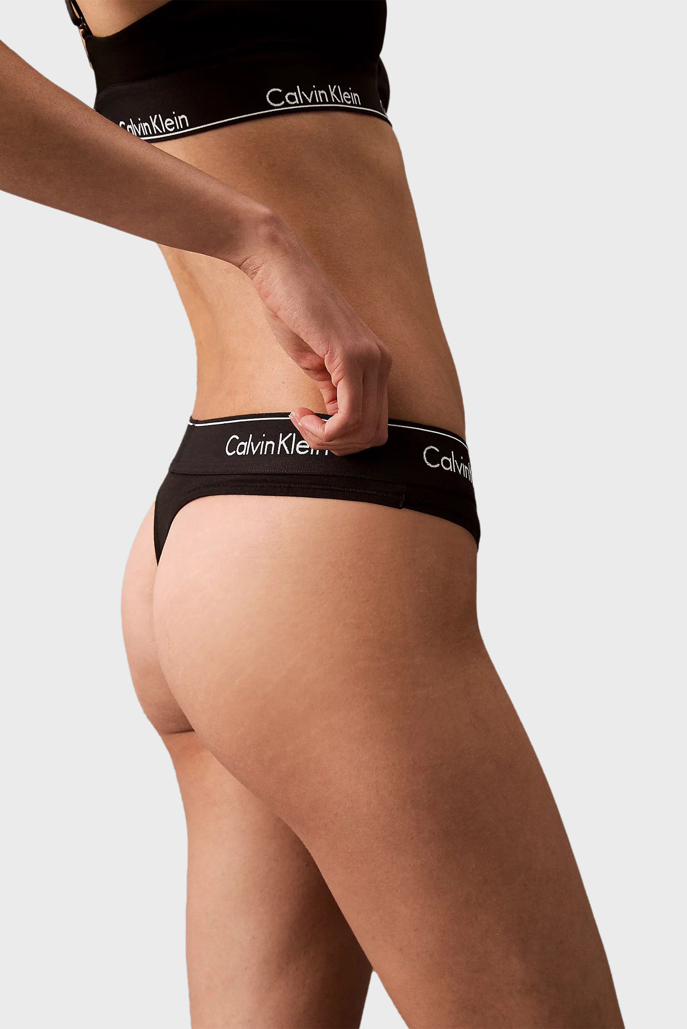 Женские черные трусики THONG 3