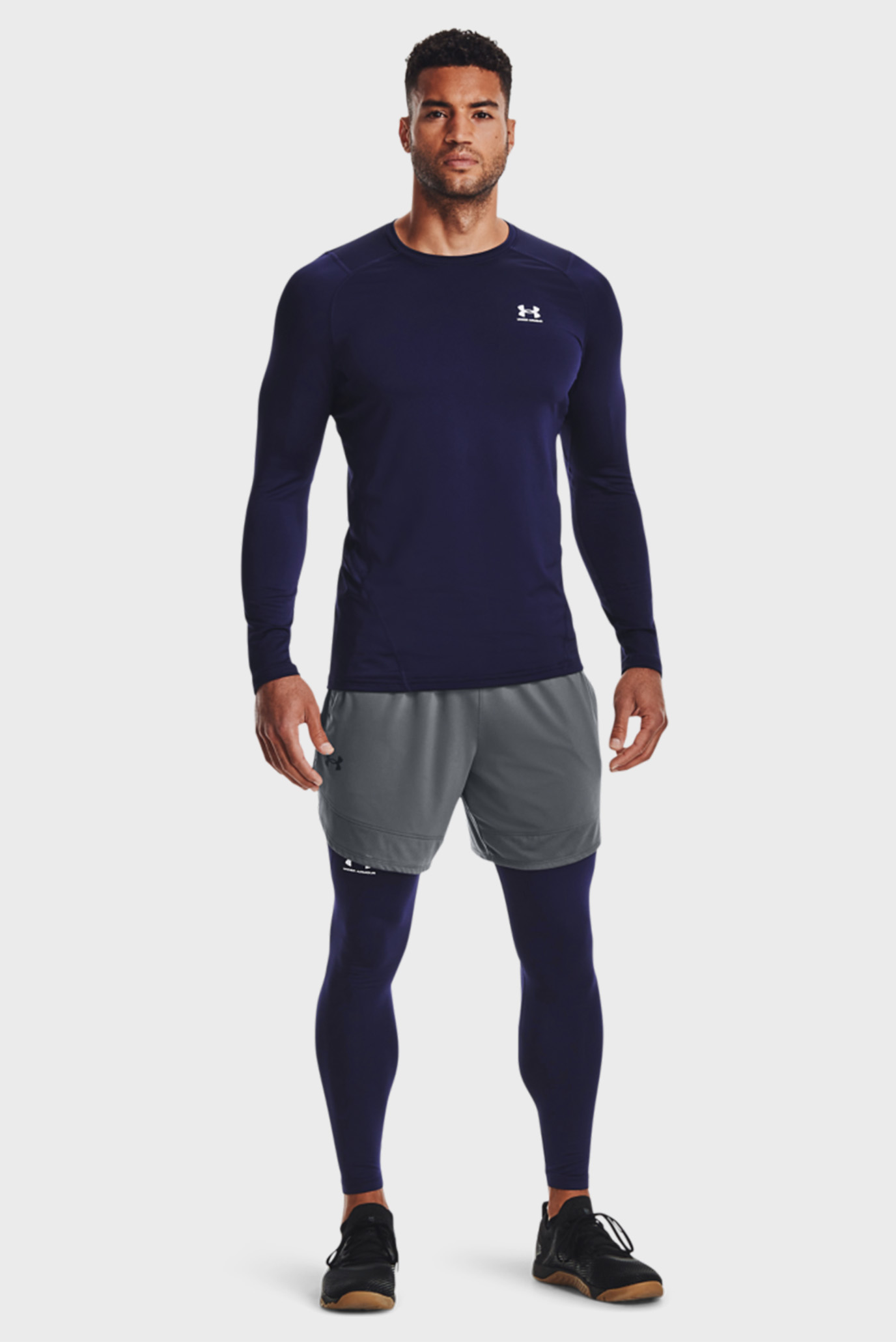 Мужские темно-синие термобрюки UA CG Armour Leggings 8