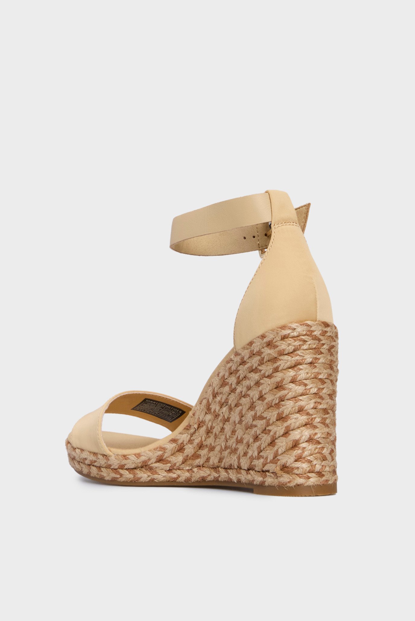 Женские бежевые босоножки COLORFUL HIGH WEDGE SATIN SANDAL 4