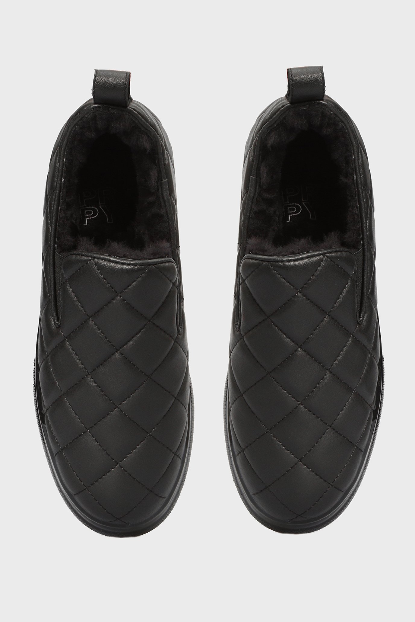 Женские черные кожаные слипоны Gannet 8