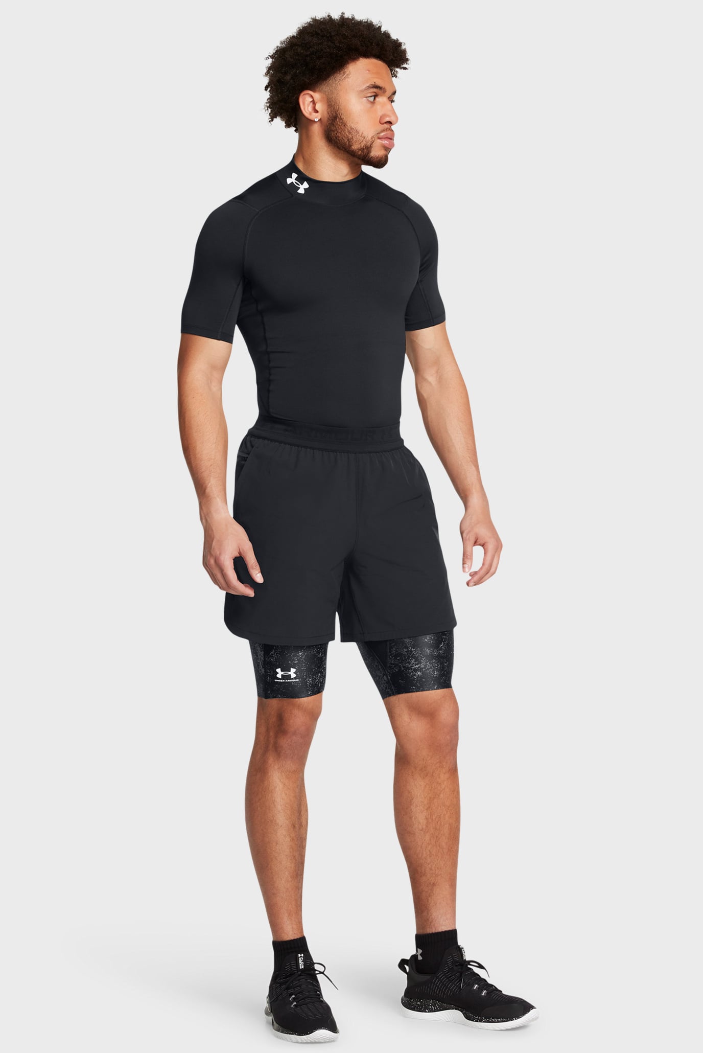 Мужские черные велосипедки UA HG IsoChill Prtd Lg Sts 3