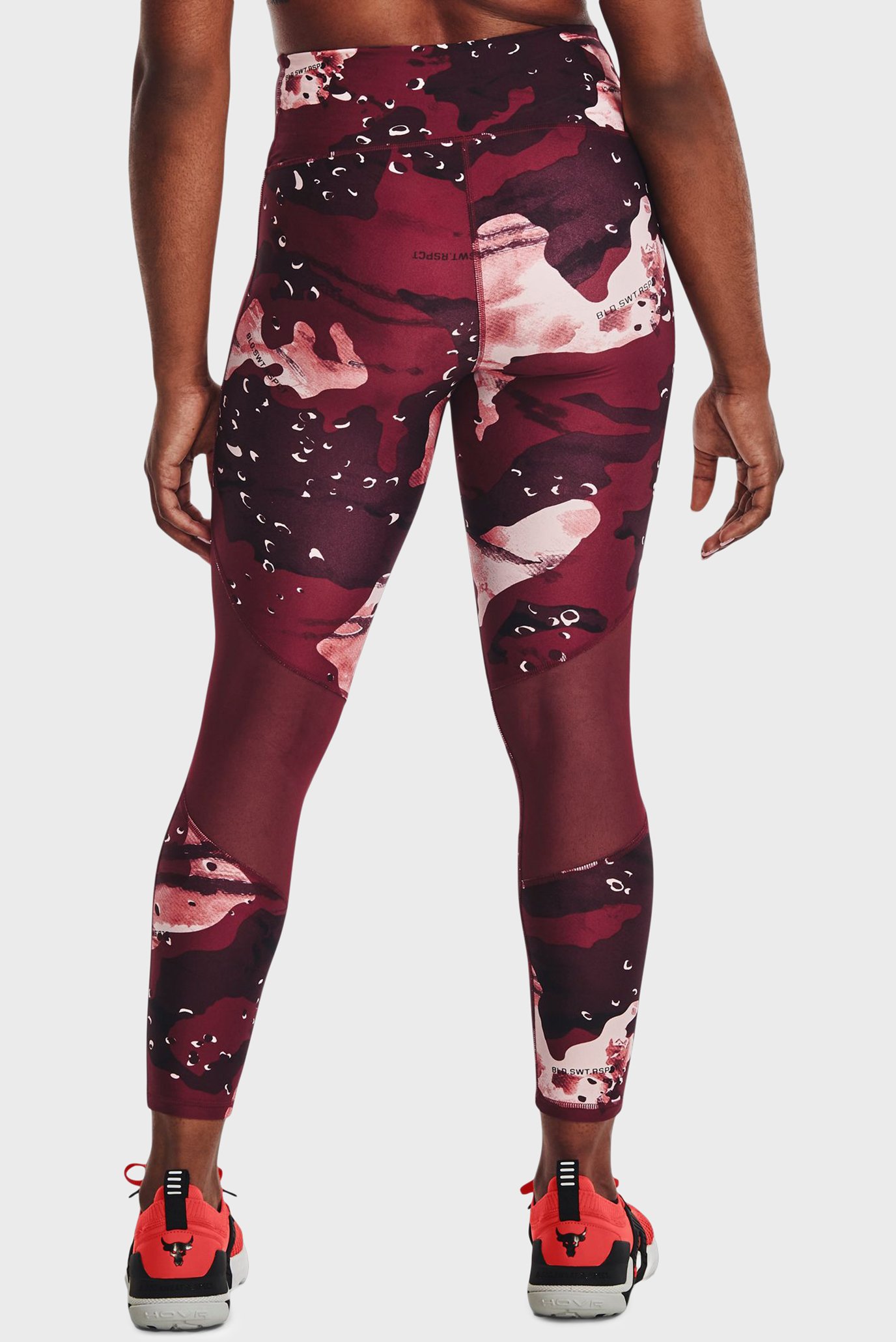 Женские бордовые тайтсы UA Prjct Rock Prt Ankle Leg 3