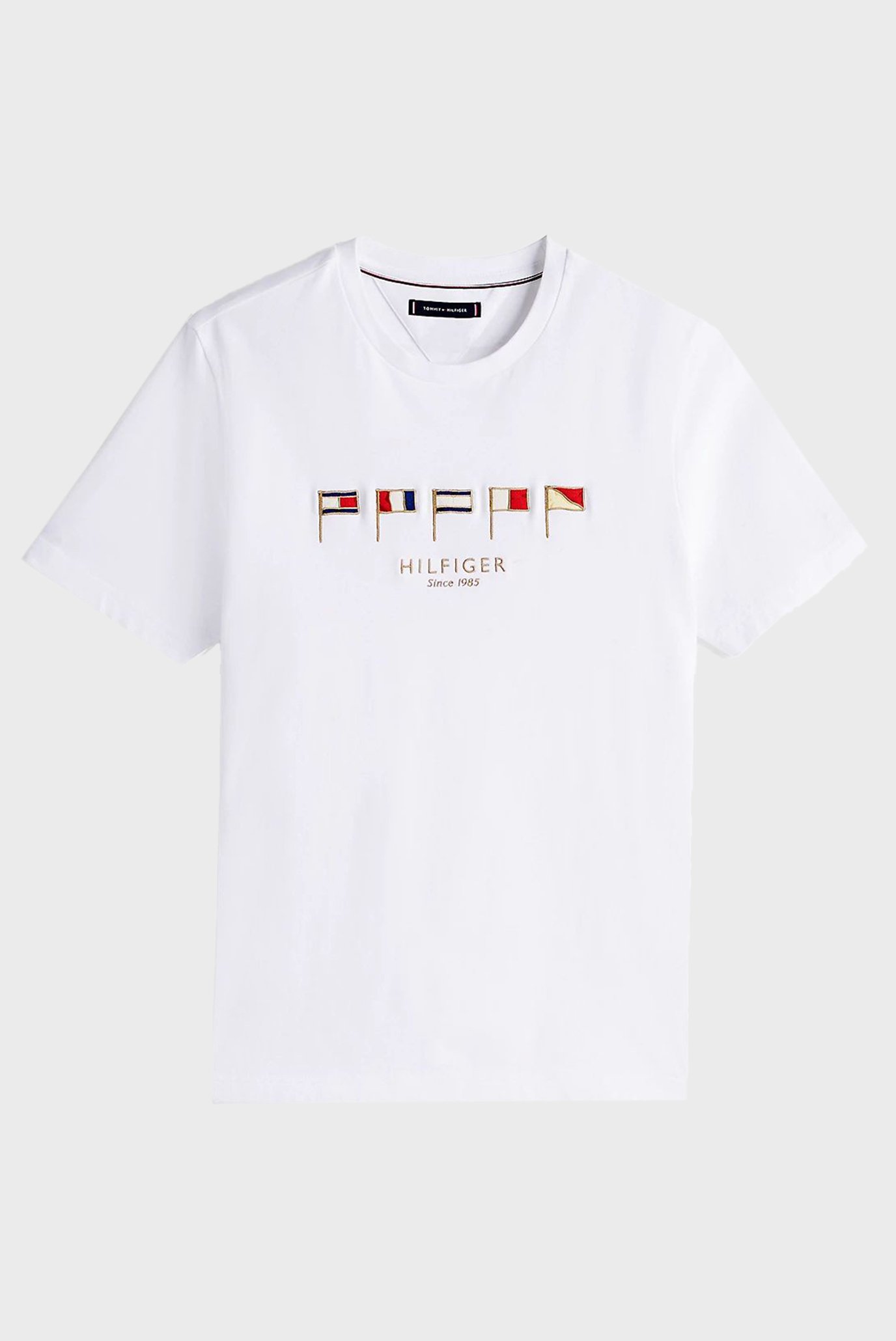 Мужская белая футболка HILFIGER MULTI FLAGS 5