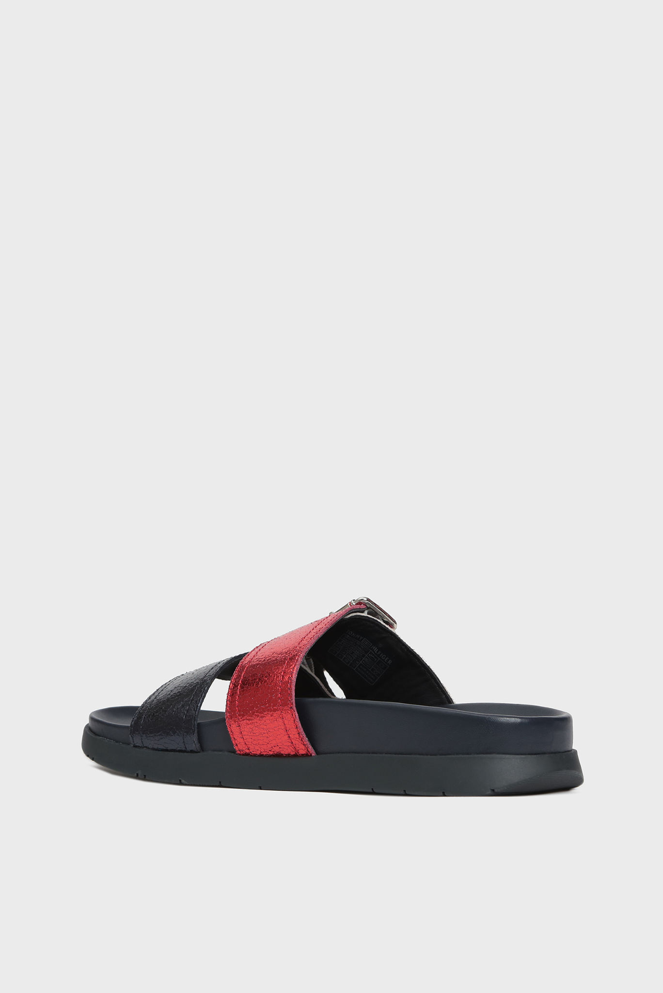 Женские кожаные слайдеры CRACKLE METALLIC 4