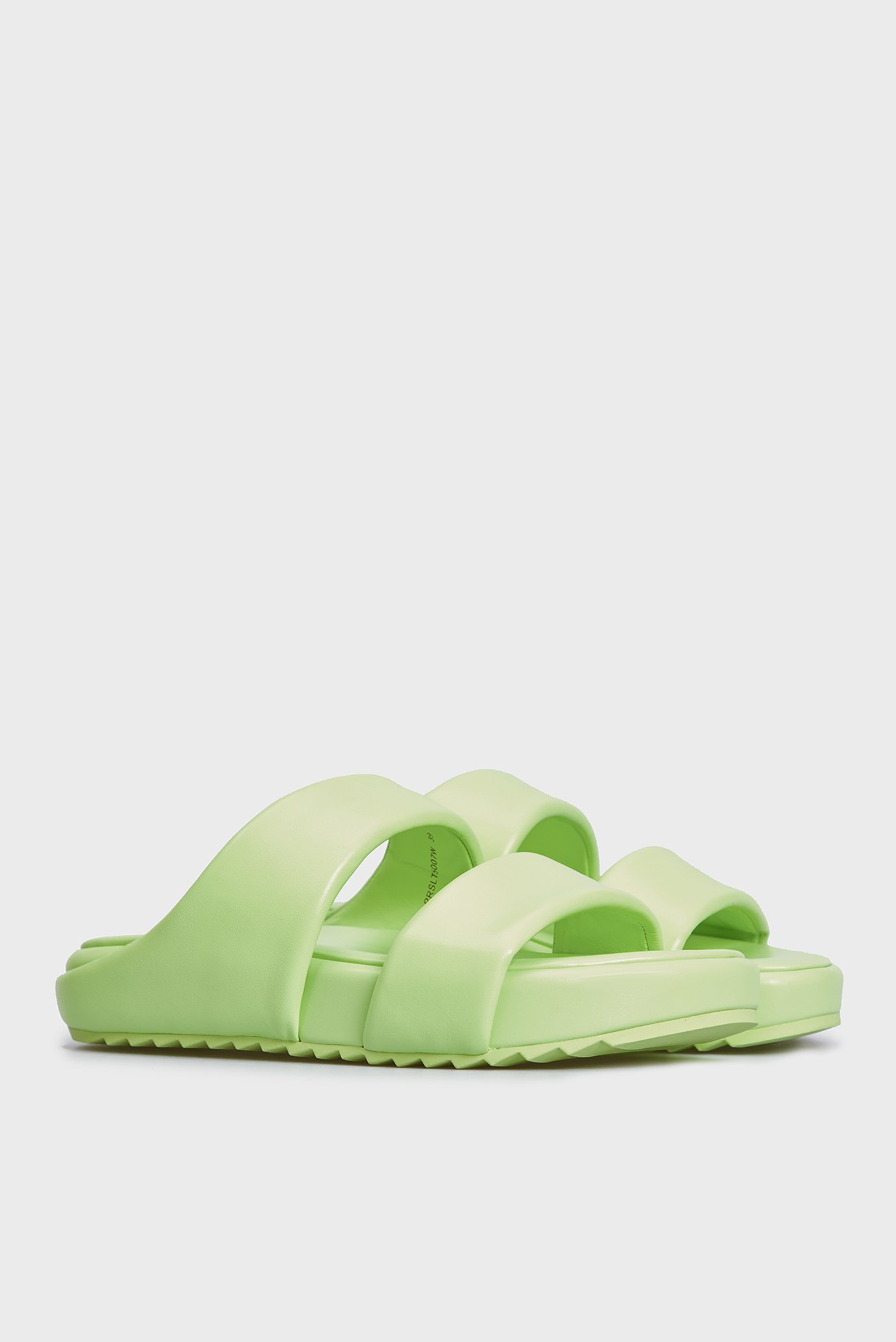 Женские салатовые кожаные слайдеры Cody 3