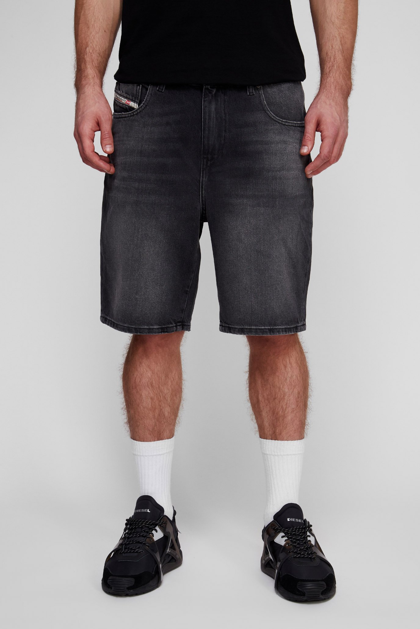 Мужские серые джинсовые шорты D-STRUKT-SHORT 1