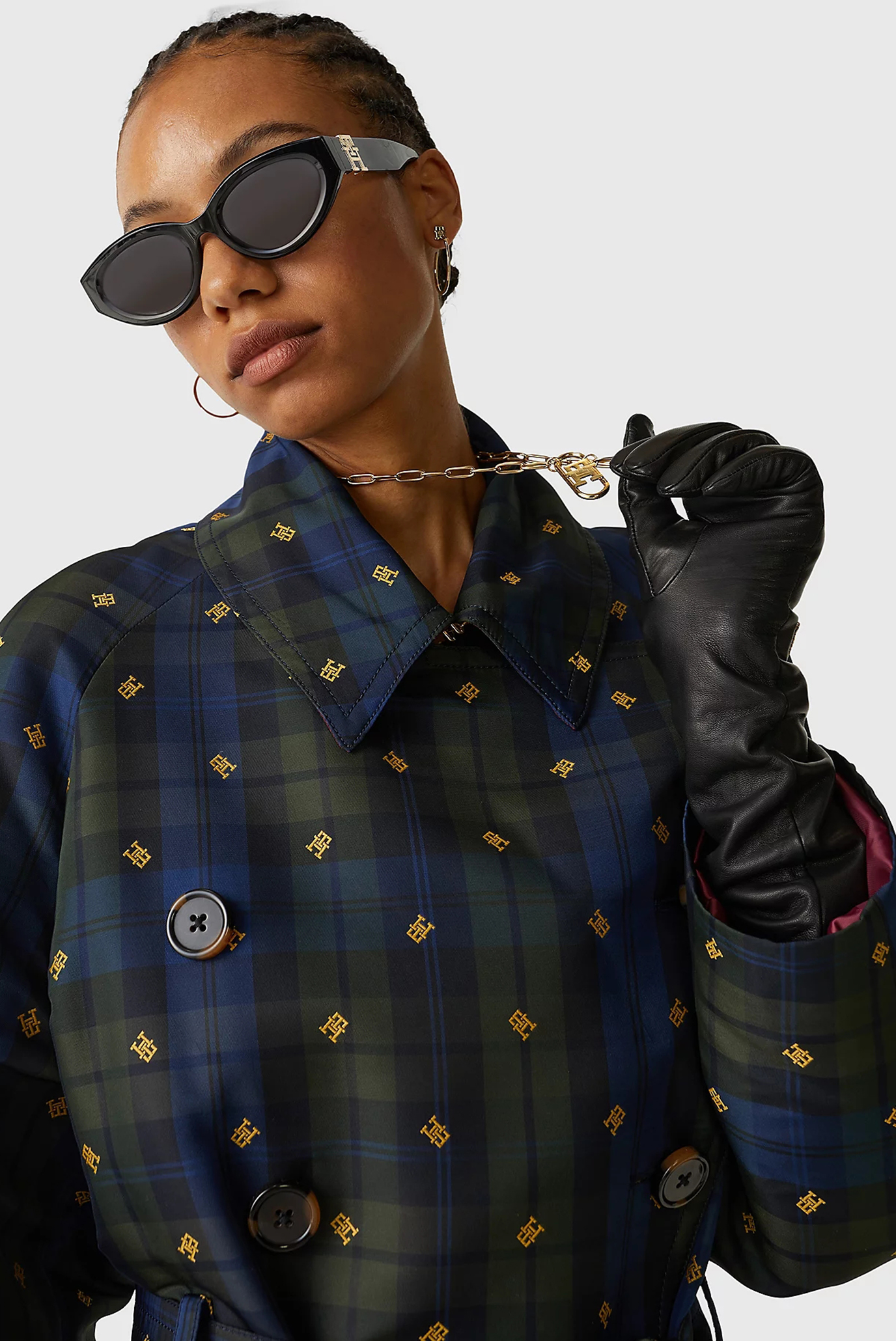 Плащ THL PREPPY MONOGRAM TARTAN COAT 4