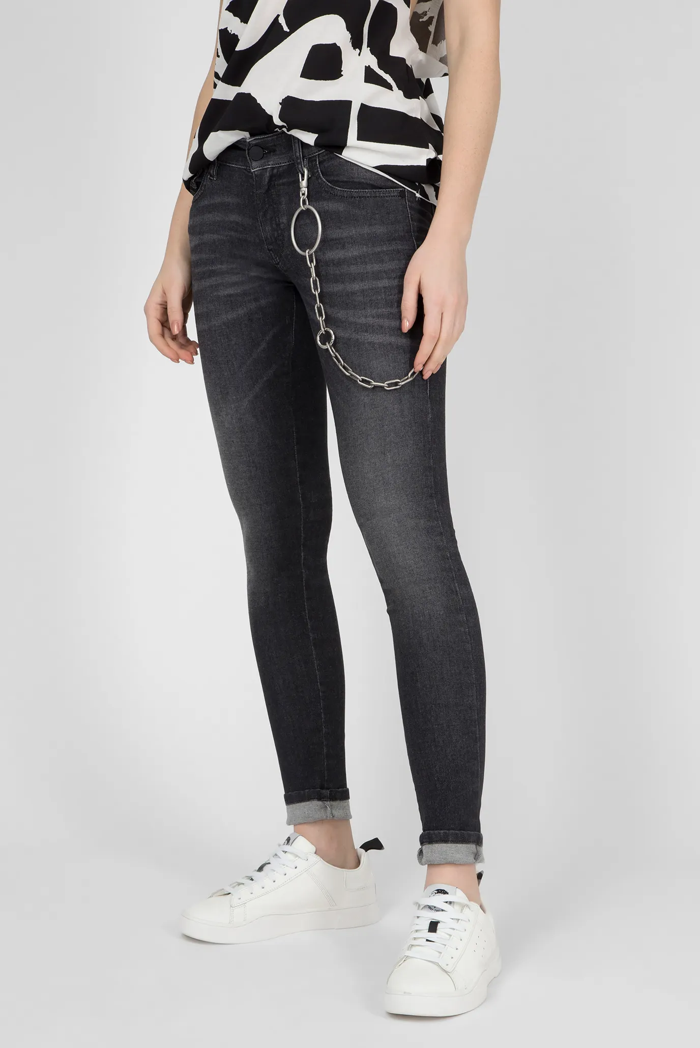 Женские темно-серые джинсы SLANDY-LOW 7